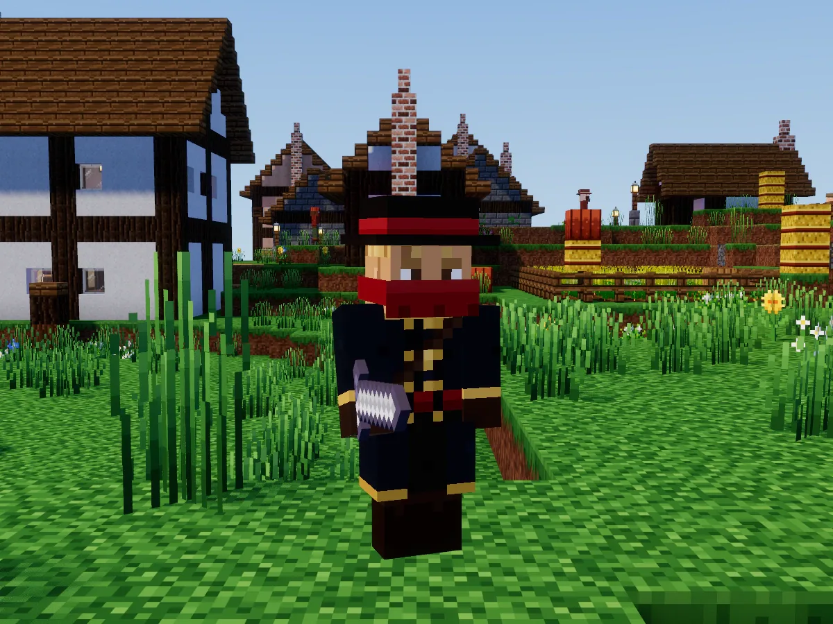 A bandit captain in a plumed hat