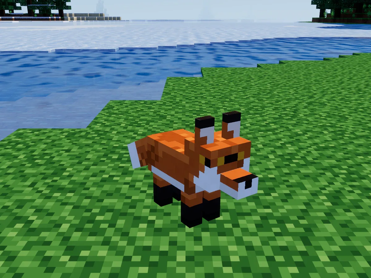A red fox with a white-tipped tail
