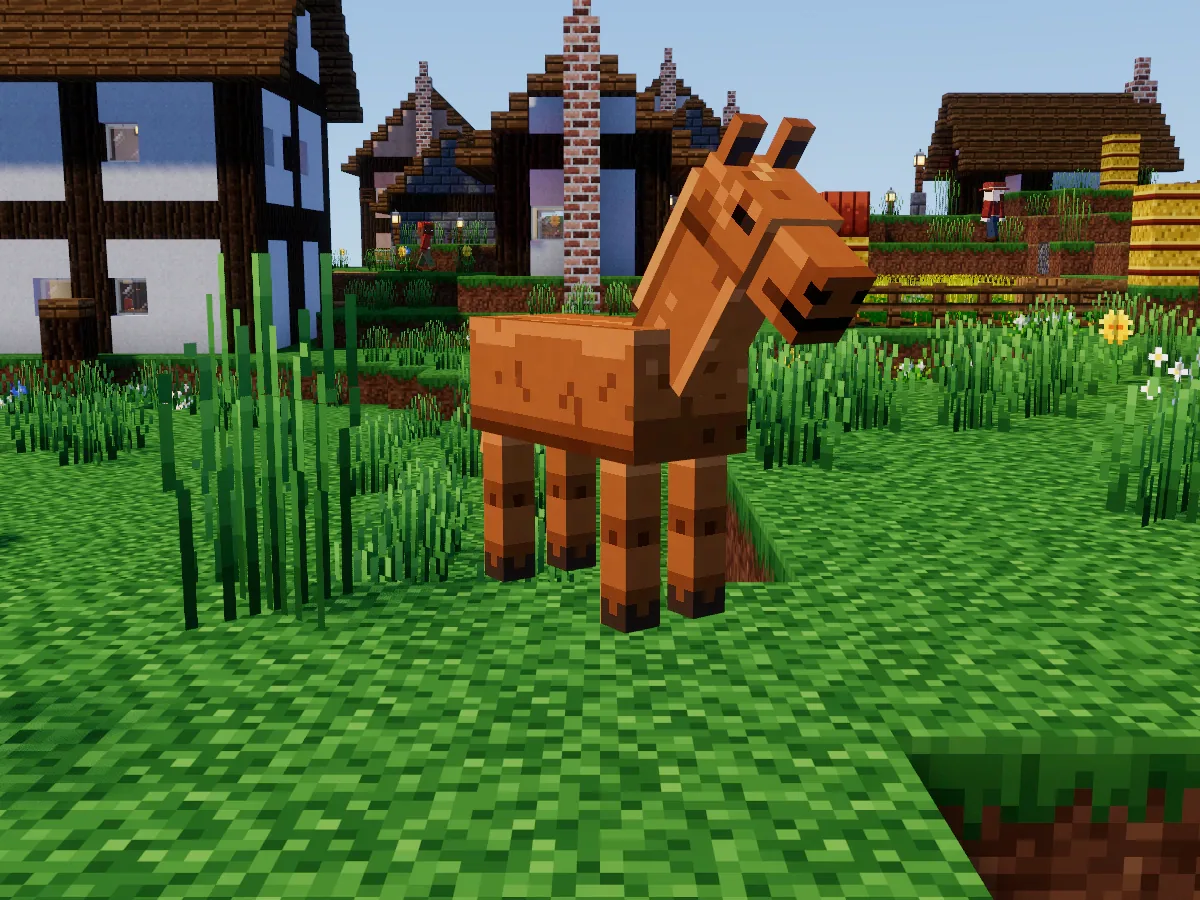A chestnut horse with a white blaze