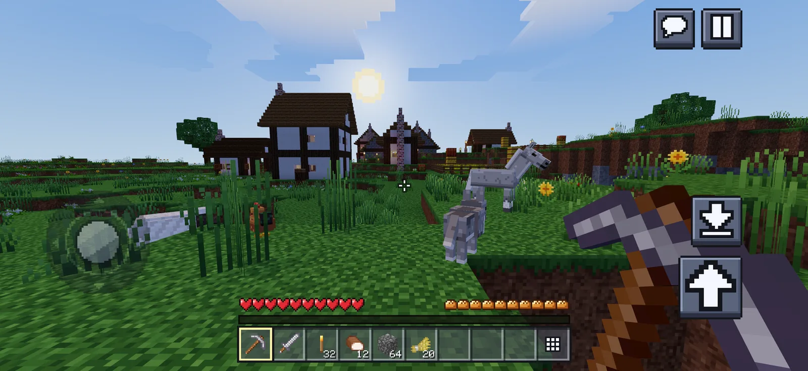 The game's touch controls on an iPhone