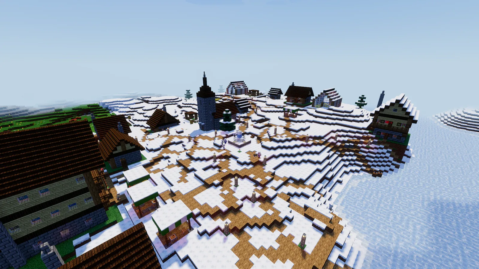 A snowy village of chalets